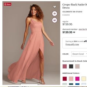 DB Celebrate Desert coral one shoulder bridesmaid dress size 10